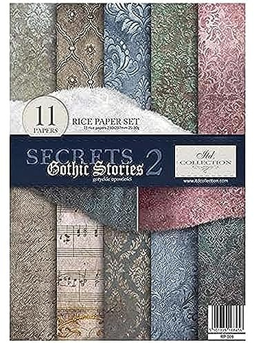 ITD Collection - Reispapier Kreativset A4 Decoupage Rice Paper Sheet 29,7 x 21 cm Serviettentechnik Mehrfarben (Secrets Gothic Stories 2, RP009)