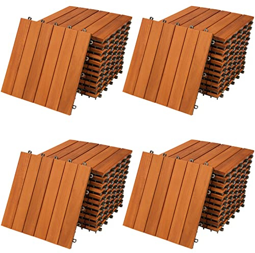 Casaria 44x Baldosas de Madera de Acacia 30x30cm 4m² Certificado FSC® Losetas Jardín Terraza Balcón