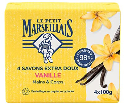 Le Petit Marseillais Sapone Extra Soft Vaniglia - Set di 4 x 100 g