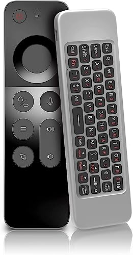 Smart TV Remote Control,Irfora W3 2.4G Air Mouse Drahtlose Tastatur Sprachsteuerung IR-Lernfernbedienung 6-Achsen-Bewegungserkennung Fernbedienung Universal für Smart TV Android TV Box PC