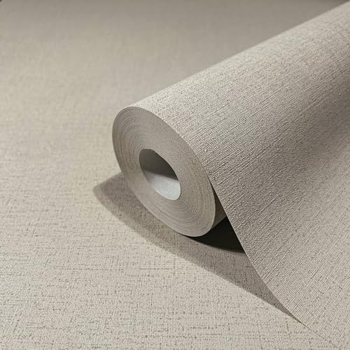 marburg Papier peint marron aspect textile moderne uni GZSZ pour salon ou chambre à coucher Made in Germany 10,05 x 0,53m