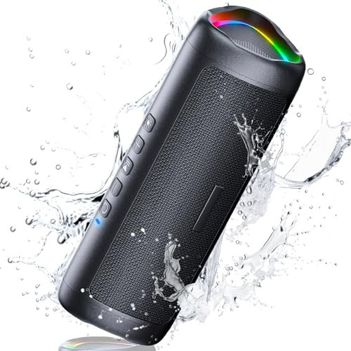 UOHHBOE 30W Bluetooth Speaker, Portable Speakers Wireless Bluetooth with RGB Lights, Louder Volume & Enhanced Bass, IPX5 Waterproof, 24H Playtime, 30M Range for Home Party Camping Travel, Gift Ideas