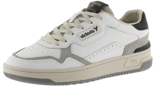 victoria 1985 Sneaker Unisex C80 Pelle & Pezzi Colorate & in Crosta di Pelle & Logo retrò 8800119 per Adulto Negro 38