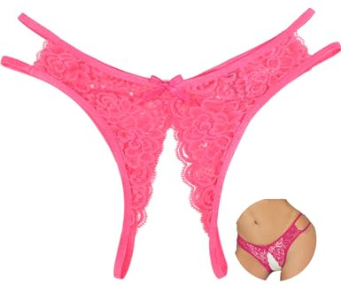 ohmydear Women's Lace Micro Thong Cut Out Sexy Panties Sheer Knicker | Floral French Tanga Briefs, Ladies Underwear, Multipack Undies, Plus Size Lingerie UK 10-18