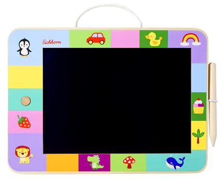 Eichhorn – LCD Zeichentafel mit einer Zeichenfläche von 22,5x16 cm, inkl. Zeichenstift, lasse deiner Kreativität freien Lauf, Batterien im Lieferumfang enthalten, aus Birken und Sperrholz, ab 3 Jahren