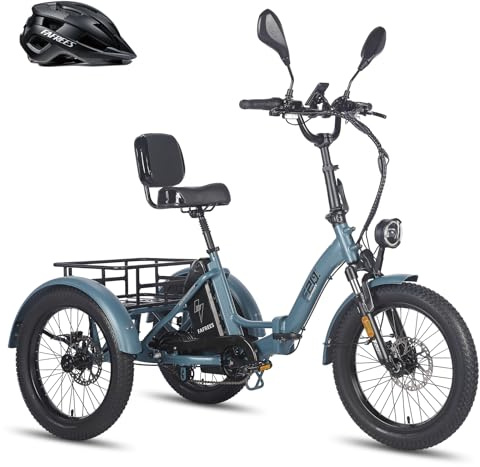 Fafrees F20 Mate Elektro Dreirad für Erwachsene 23,45Ah/1008Wh Akku [ Offiziell ] E-Bike Herren 180kg, Elektrofahrrad Damen 20 Zoll, Ebike hintere Doppelbremsen 65N.m, Electric Bike 65N.m, 3 Räde