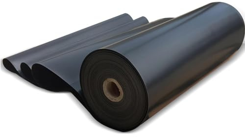 Revestimiento negro para estanques de peces y agua de jardín, 10 m x 12 m, lámina impermeable para arroyos y fuentes, material HDEP duradero, ideal para estanques al aire libre