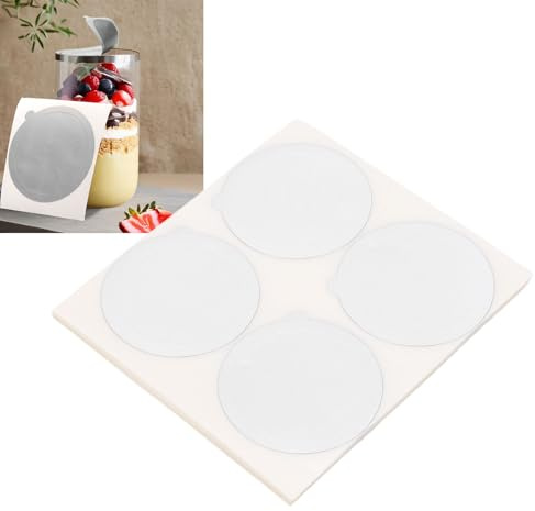 SIXRUN Tapas de Aluminio, Sellos Autoadhesivos para Cubiertas de Cápsulas de Café Previenen Fugas para Cápsulas de Café, Latas de Té, Vasos para Pasteles (60MM)