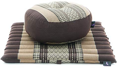 Leewadee Set Meditazione Compatto Zafu & Zabuton 50 x 50 cm - Piccolo Kapok Cuscino Yoga Zen