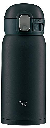 Zojirushi SM-WA36-BA Zojirushi Water Bottle, One-Touch Stainless Steel Mug, Seamless 0.36L Black