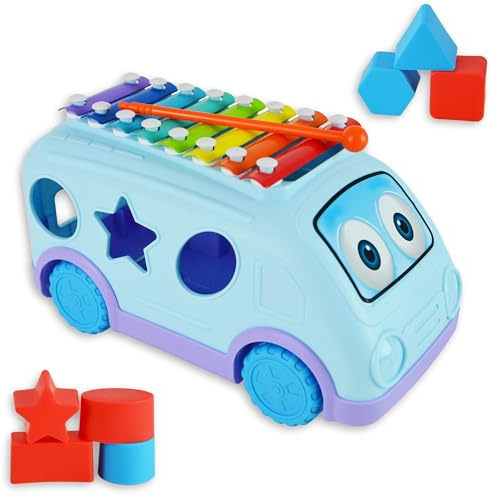 Little Star Xilofono a Forma di Scuolabus con Forme