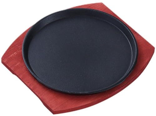 AMOYER Plaque De Cuisson en Fer, Plaque De Cuisson en Fonte, Ensemble De Poêles, Plateau Japonais, Grill, Assiette À Steak Teppanyaki