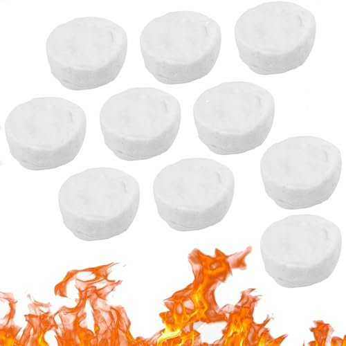 10 unidades de lana de cerámica, algodón de combustión de etanol, lana de cerámica, esponja de cerámica para chimenea de bioetanol, estufa de interior de gel, chimenea de mesa de etanol