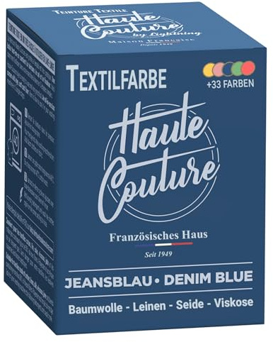 Haute Couture - Teinture Textile Bleu Jean - 350g Tout-en-un - Prêt à l'emploi pour Vêtements et Tissus