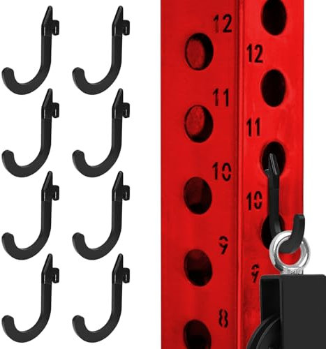 Topfinder 8 Stück Haken für Power Squat Rack, Schwerlasthaken Hantelständer Zubehör Power Rack Storage Hook