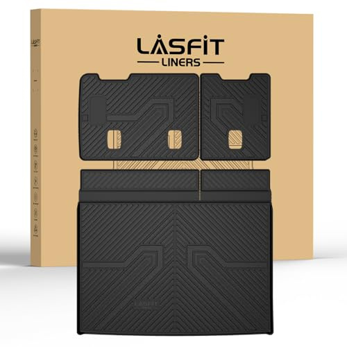 LASFIT Trunk Mat with Backrest Mat 2015-2020 for Chevrolet Chevy Suburban/GMC Yukon XL(Only Yukon XL, Not Fit Yukon)/Cadillac Escalade ESV(Only Escalade ESV, Not Fit Escalade), All Weather TPE Mat