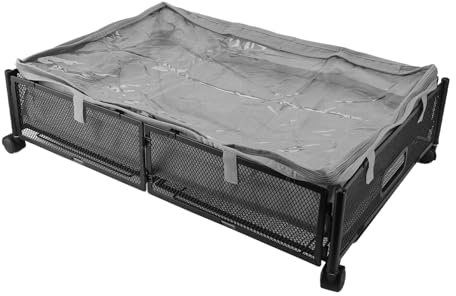Eujgoov I Sotto il Cassetto di Stoccaggio del Letto Ruote Rotanti a 360 Gradi per Grande capacità Sotto L'organizzatore di Ruote Stabili 2070 G Acciaio Al Carbonio (BLACK)