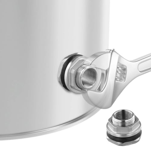 Paquete de 2 conectores de mamparo para tanques, accesorios de agua de acero inoxidable para acuarios, barriles de lluvia, estanques