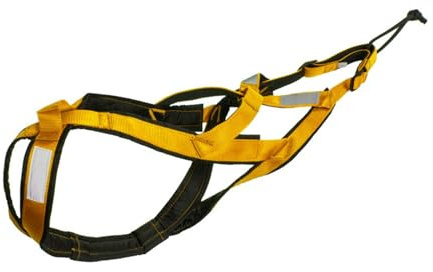 Imbracatura da slitta per cani da slitta, per animali domestici, per bikejöring, skijöring, grande cane da corsa, slitta, canicross, Scootering (giallo, M)