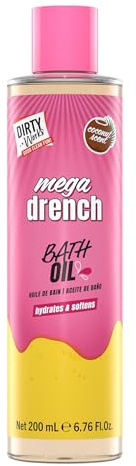 Dirty Works Mega Drench Bath & Shower Oil - Moisturizing Body Wash, Silky Skin, Hydrating Formula, Rich Cleansing Oil, 200ml - Luxurious At-Home Spa Experience
