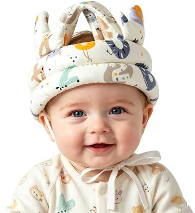 TENGWA Baby Huvudskydd 360° Baby Skyddshjälm Huvudskydd Justerbar Babyhuvudskydd Hjortsmönster för 6 Till 36 Månaders Bebisar som Lär sig att Gå