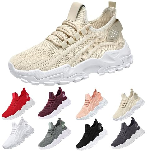 Sneakers Donna Scarpe da Sportive Leggere Moda Comode Traspirante Pelle Ortopediche Outdoor Antiscivolo Sneakers Donna Platform