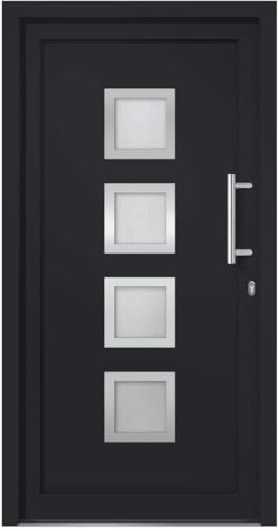 vidaXL Porta di Ingresso con Accessori Sicurezza Eleganza Entrata Casa Edifici Soglia Alluminio Rinforzi e Anima in Acciaio Antracite 98x208 cm
