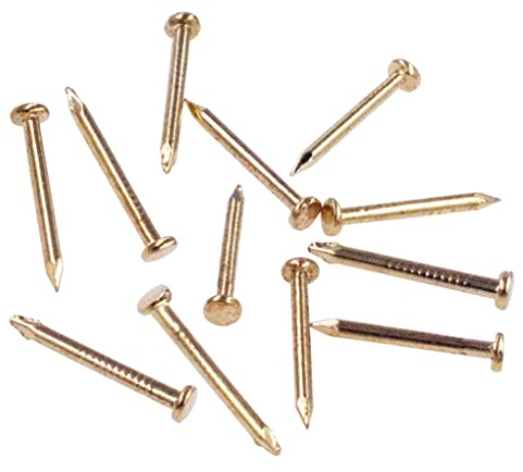 OMOTOOL Rundkopfstifte Nägel (300 Stück),vermessingte Nägel Eisen vermessingt (15mm)