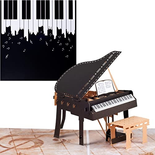 Pop-up Birthday Card,3D Piano Card,Recital Invitations,Music Festival Souvenir Card for Piano Lovers,suitable for Birthdays,Graduations,Encouragement