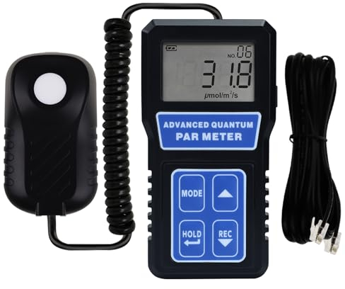 PAR Meter, Quantum PAR Meter PPFD Meter for LED Grow Lights (400-700nm), PAR Light Meter with Data Logging for Photosynthesis Light Intensity Indoor Gardening Plant, Aquarium