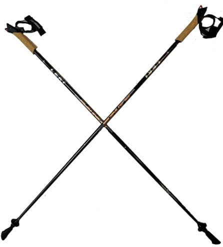 LEKI Nordic Walking Platinium Carbon Series Fixed Length Walking Poles 115cm Brown