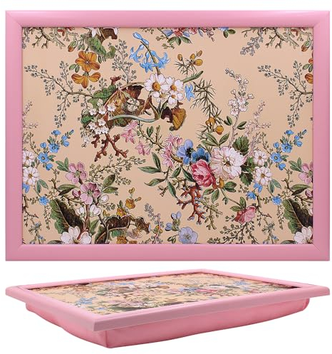 Lesser & Pavey William Kilburn Plateau pour Ordinateur Portable avec Coussin rembourré pour Boissons, Nourriture, Petit déjeuner et Ordinateur Portable Design Charmant pour la Maison et Le Bureau