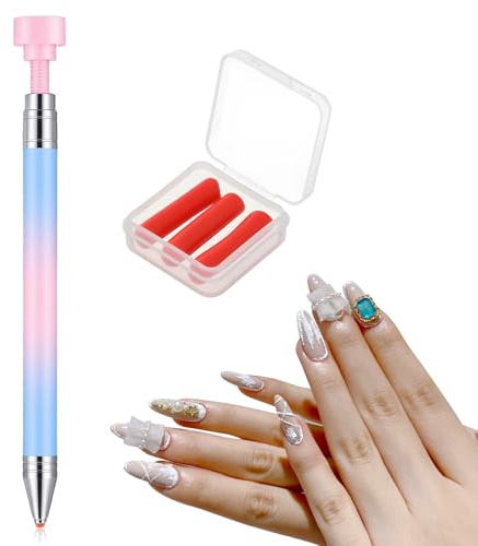 Tucnoeu Bolígrafo de cera recargable automático, bolígrafo de pintura de diamante recargable, cera de punta fina, lápiz de punteado para manualidades y proyectos de arte de puntos