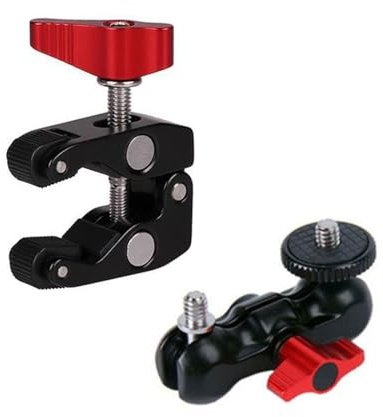 Support de serrage pour appareil photo reflex numérique avec rotule à 360 degrés pour lumières LED et téléphones