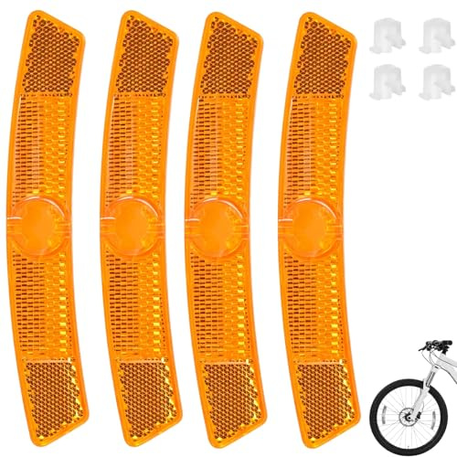 Generisch Lot de 4 réflecteurs de rayons de vélo pour haute visibilité, réflecteurs d'avertissement de sécurité yeux de chat pour vélo de route et VTT