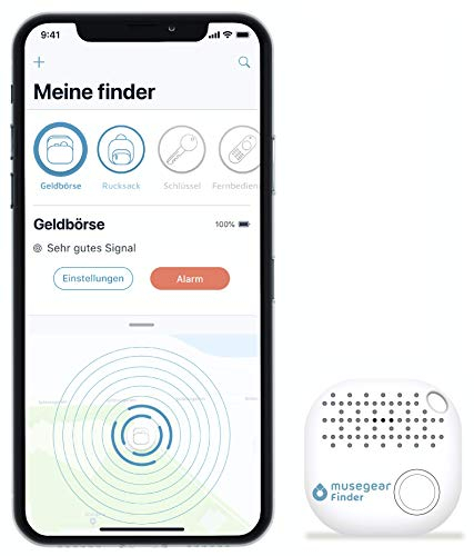 musegear® - Key finder con app Bluetooth, versione 2, con localizzazione GPS/accoppiamento, colore blu