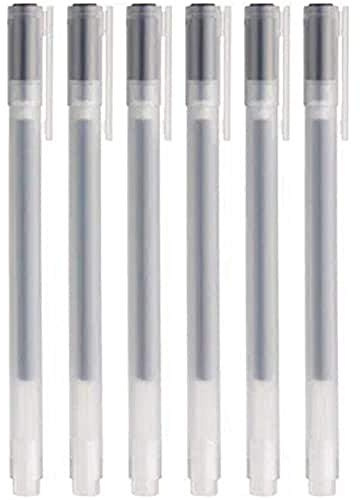 Muji Gel Ink Ballpoint Pen 6-Pieces Set, 0.38 mm Nib Size, Black