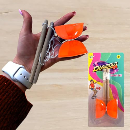 Koolbitz Kids Diabolo Toy Set Pack of 3 Random Colour, High-Speed Bearing Juggling Toy for Outdoor Play & Skill Development