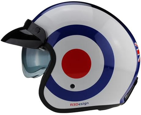 ViPER RSV06 Plus Motorcycle Helmet With Inner Sun Visor Open Face Jet Motorbike Helmets for Adult - Motorbike Rider Road Legal ECE2206 Approved for Cruise Bike Chopper Moped Electric Scooters (XL)