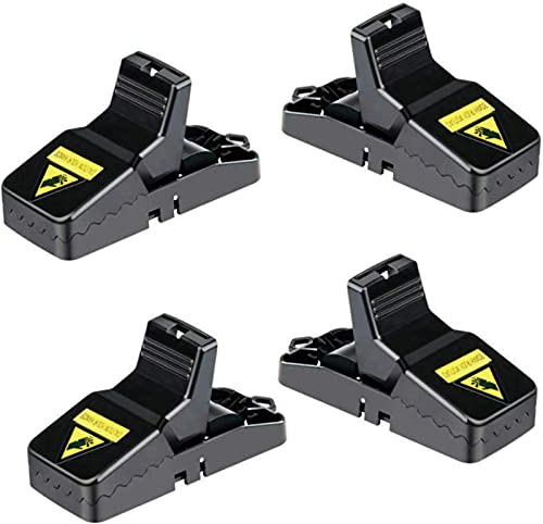 4 Pack Reusable Mouse Traps Mouse Catcher,Snap Mice Traps for Indoors & Outdoor,Rat Trap That Work Rodent Killer Easy to Bait,Mice Kill Mouse Control,That Kill Instantly,Sensitive Rodent Catcher