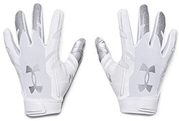 Under Armour Men's F8 Football Gloves , White (100)/Metallic Silver , X-Large
