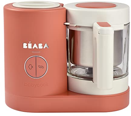 Béaba Babycook Neo, Baby Food Maker, 4 in 1 : Food Processor, Blender and Cooker, Soft Steamer Cooking, Quick Homemade Baby Food, Glass Bowl, Stainless Steel Tub, Terracotta