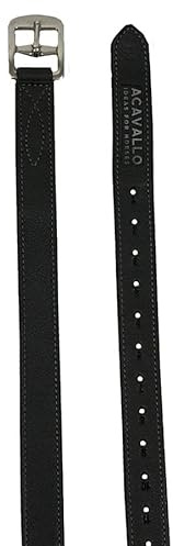 Acavallo Stirrup Straps Calf Leather with Nylon, Colour: Black, Length: 145