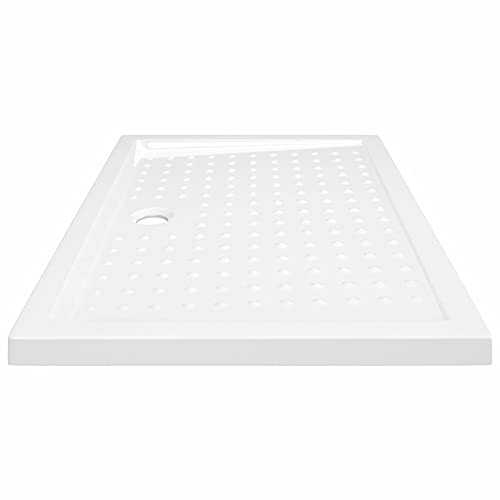 Gecheer Duschkar halkskydd låg tröskel rostskydd duschkar badrum duschkar dusch badrum vit 70 x 100 x 4 cm (L x B x D) ABS