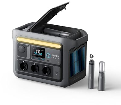 Anker SOLIX C800 Plus Tragbare Powerstation, 1200W (1600W Spitzenleistung) Solargenerator für Campingbeleuchtung, 768Wh LiFePO4 Akkus für Camping, Wohnmobil, Reisen, Stromausfall (Solarpanel optional)
