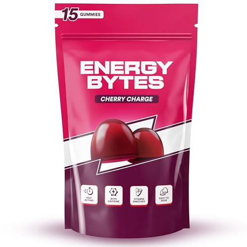 Energy Bytes Gomme alla Caffeina - Energia veloce e gustosa per concentrazione e produttività - Meglio di bevande energetiche e gel energetico - Vegano, poco zucchero e vitamine - 15 Pezzi