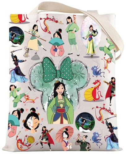 LEVLO Sac fourre-tout amusant de film de dessin animé Shang Cadeau Mushu Sac à bandoulière Marchandises de film de dessin animé, Sac fourre-tout Mu Lan, Medium