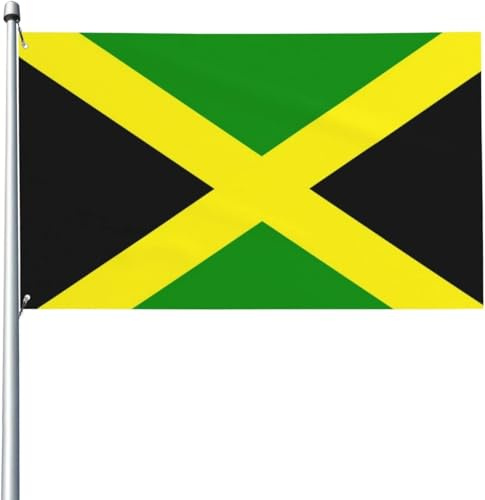 Flagga 90 x 150 cm, jamaicansk flagga livliga färger piratflaggor hållbara vimpel banderoller för dekorationer bröllop hem