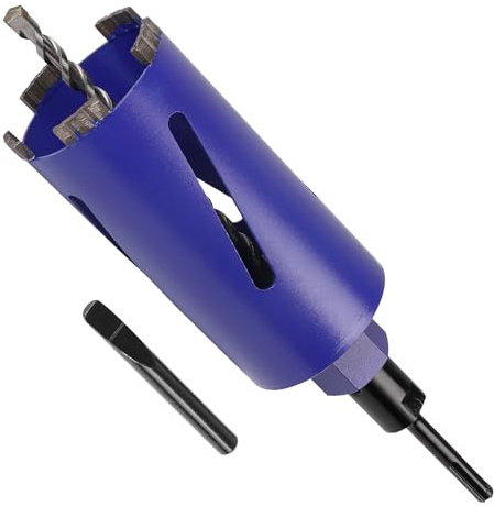 CPROSP M22 Corona de Diamante para Taladros de Núcleo Ø82mm L200mm, con Broca Centradora y Adaptador SDS PLUS, Avellanador de Corona para Perforar Hormigón, Mampostería y Piedra