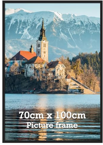 Vasemouh Bilderrahmen 70x100 cm 1 Stück schwarzer Fotorahmen, geeignet für 100x70 cm Fotos, Poster und Kunstwerke, passend zur Wandmontage in Hoch- und Querformat, geeignet für Zuhause und Büro